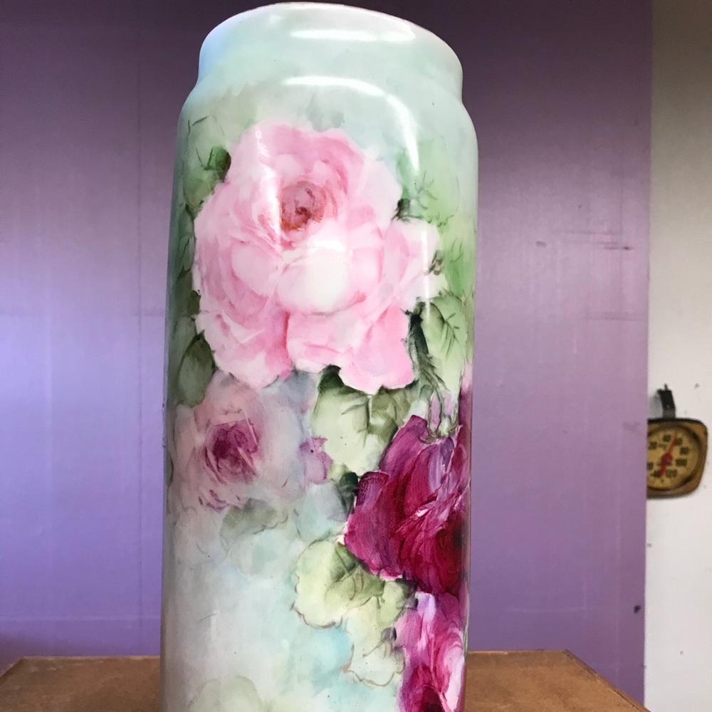 Limoges vase vibrant colors stunning piece